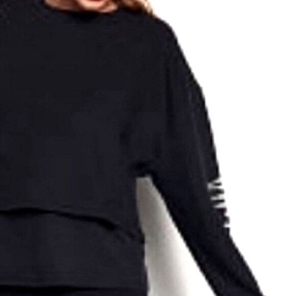 Victoria's Secret Black Crewneck Long Sleeve Cropped Sweatshirt - Picture 2 of 16